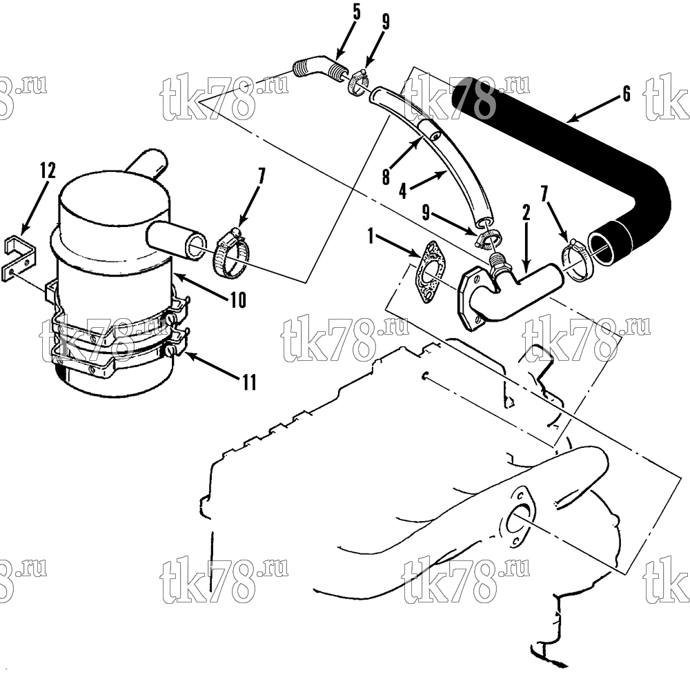 Каталог запчастей для Thermo King RT-II Series AIR INTAKE GROUP
