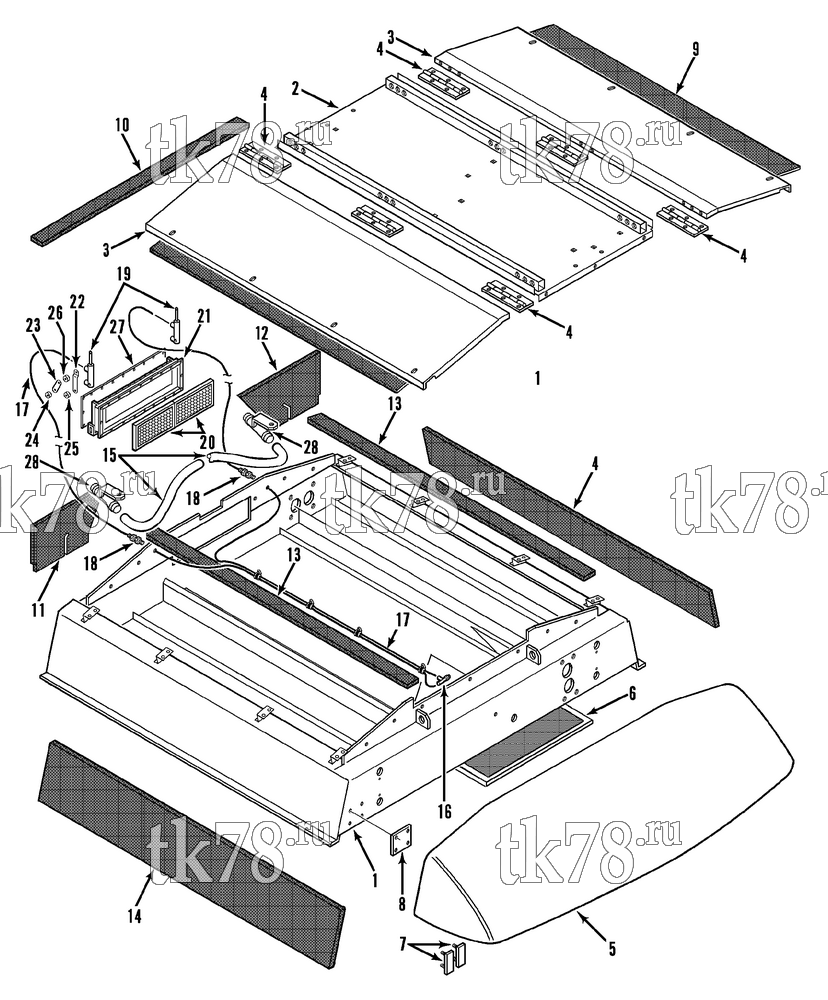Каталог запчастей для Thermo King RT-II Series EVAPORATOR FRAME & PANELS