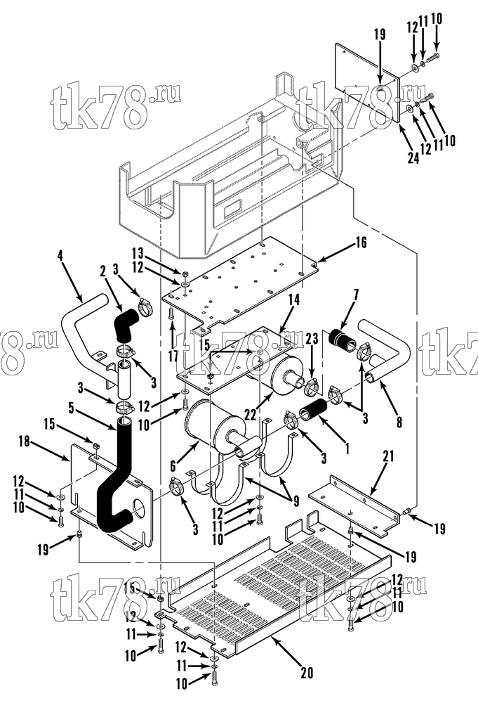 Каталог запчастей для Thermo King Super-II Multi-Temp w/se 2.2 Engine INTAKE GROUP (LdB OPTION, Before 2/01)