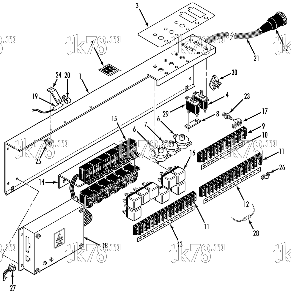 Каталог запчастей для Thermo King T11-M1 thru M21 & THU11-M1 CONTROL PANEL ASSEMBLY (M21 & M37)