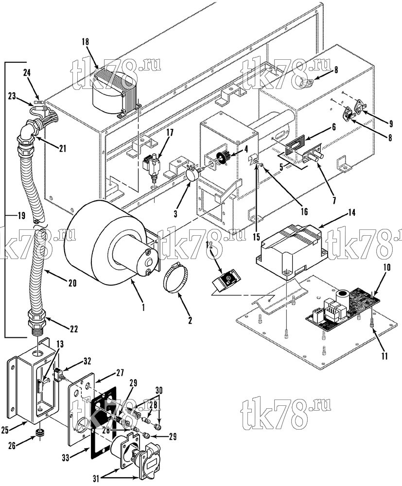 Каталог запчастей для Thermo King Thermo King Safetec Heaters ELECTRICAL COMPONENTS (ST28-30)