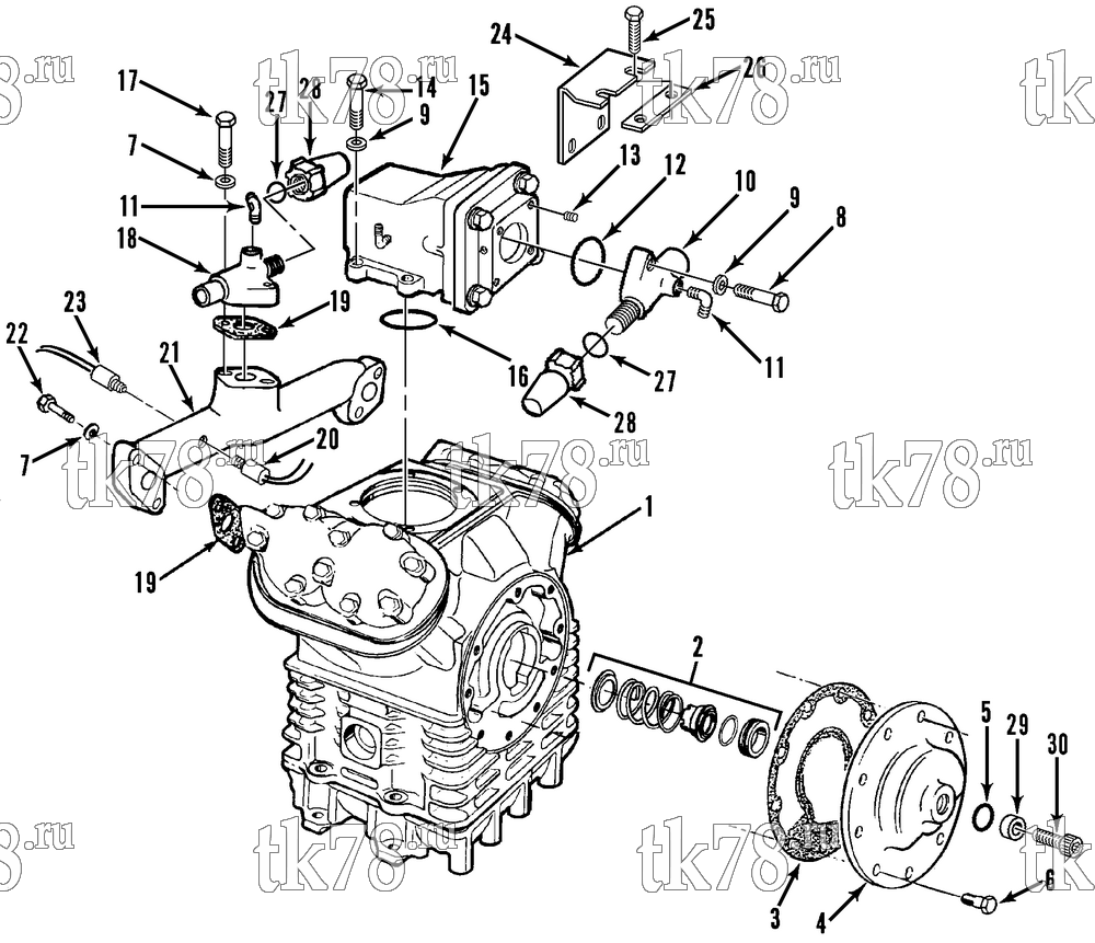 Каталог запчастей для Thermo King RD-II SR w/TK 3.76 Engine COMPRESSOR GROUP - X426