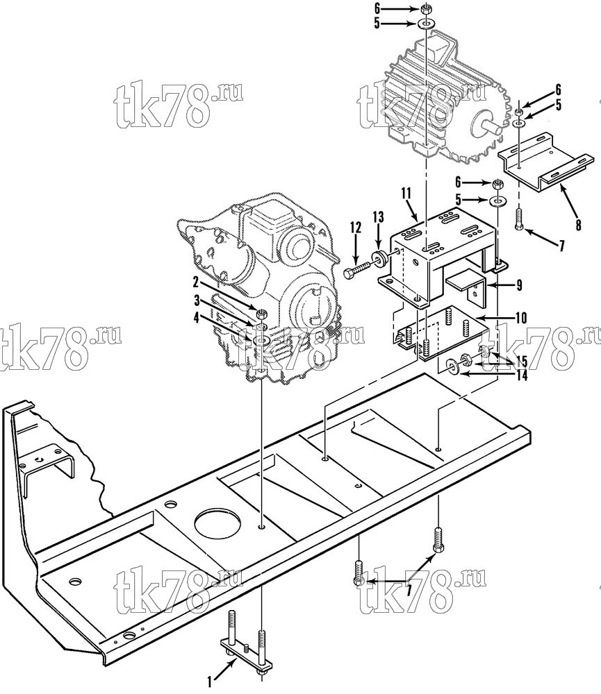 Каталог запчастей для Thermo King RD-II SR w/TK 3.76 Engine MOUNTING GROUP - COMPRESSOR & MOTOR