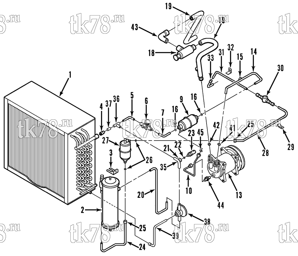 Каталог запчастей для Thermo King SD-II & SD-II MAX REFRIGERATION - CONDENSER (w/ EPR VALVE & R134a)