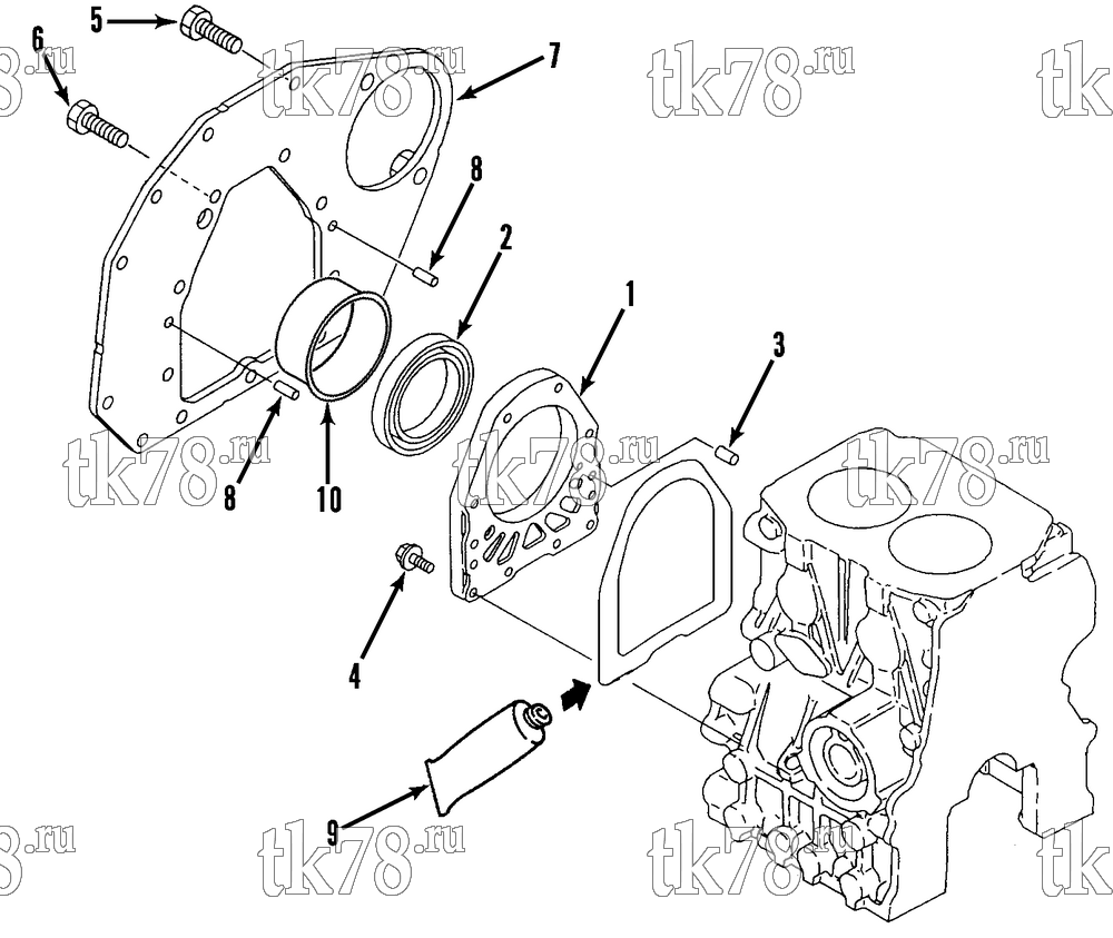 Каталог запчастей для Thermo King CD-II MAX & CD-II MAX EMEIA MOUNTING FLANGE & OIL SEAL GROUP (TK 2.49)