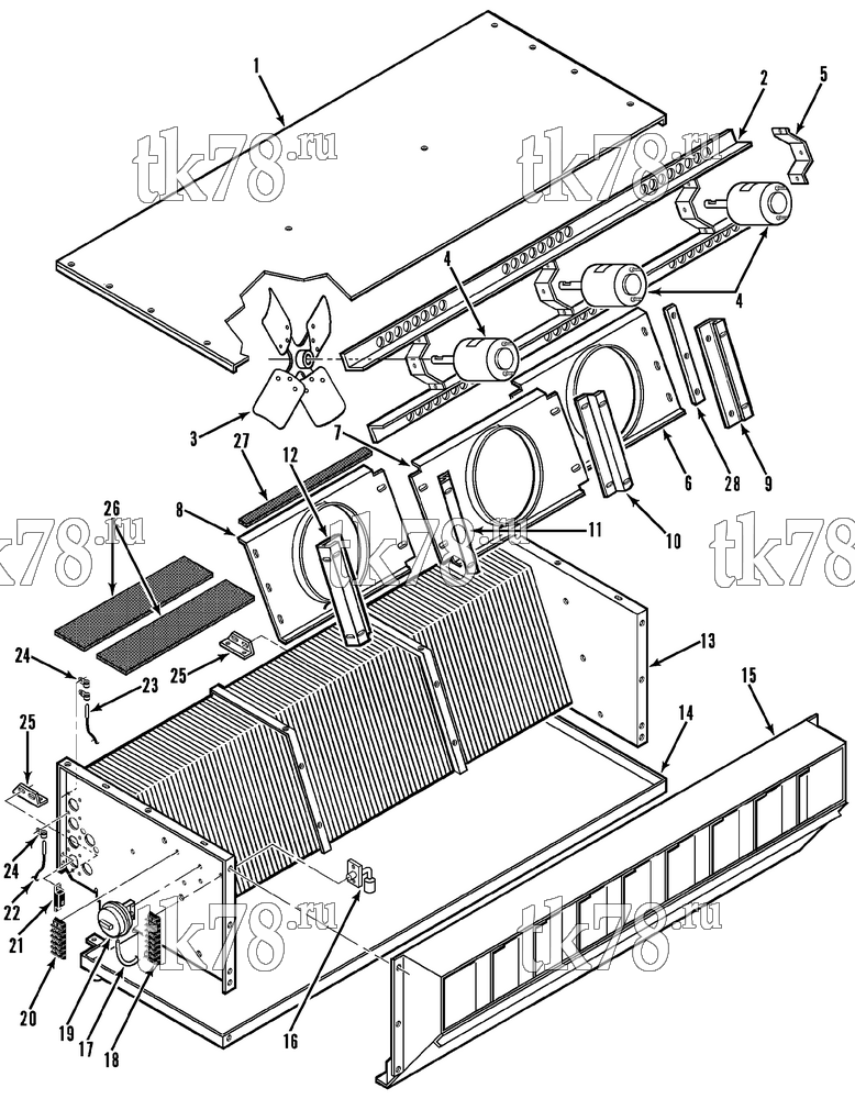 Каталог запчастей для Thermo King RD-II 50 TCI-Z STRUCTURAL & ELECTRICAL - EVAPORATOR (715120)