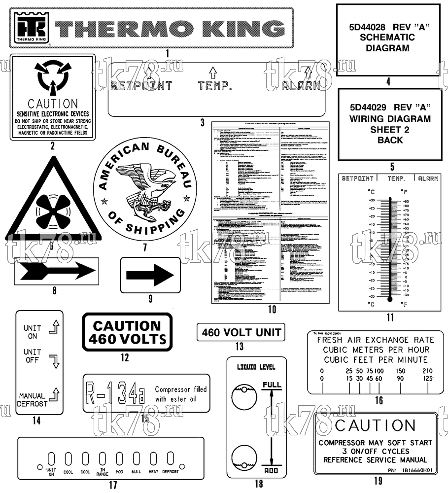 Каталог запчастей для Thermo King  NAMEPLATES