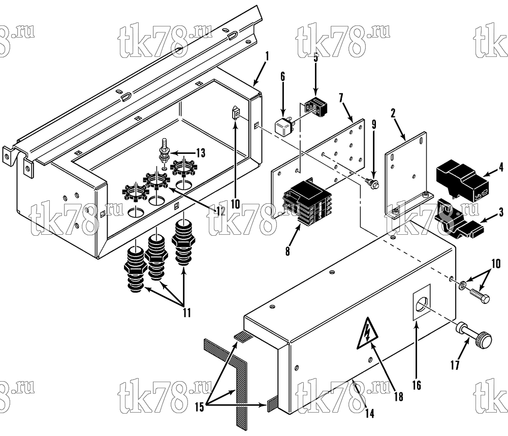 Каталог запчастей для Thermo King MD-II TCI, TCI EMEIA, TCI-Z EMEIA w/TK 3.74 Engine HIGH VOLTAGE CONTROL BOX (TCI)