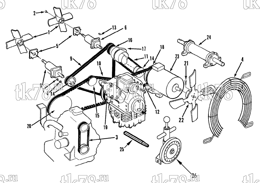 Каталог запчастей для Thermo King  BELTS, PULLEYS & FAN GROUP