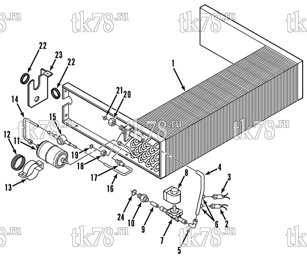 Каталог запчастей для Thermo King V-090, 90E, 90H, 90 MAX, 90T & 95 REFRIGERATION CONDENSER (US)