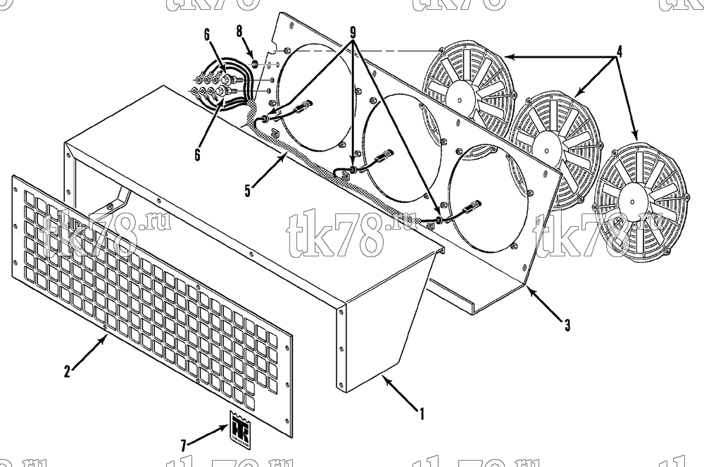 Каталог запчастей для Thermo King ShuttleAIRE Series Bus CONDENSER FRAME & FANS (S-30 II)