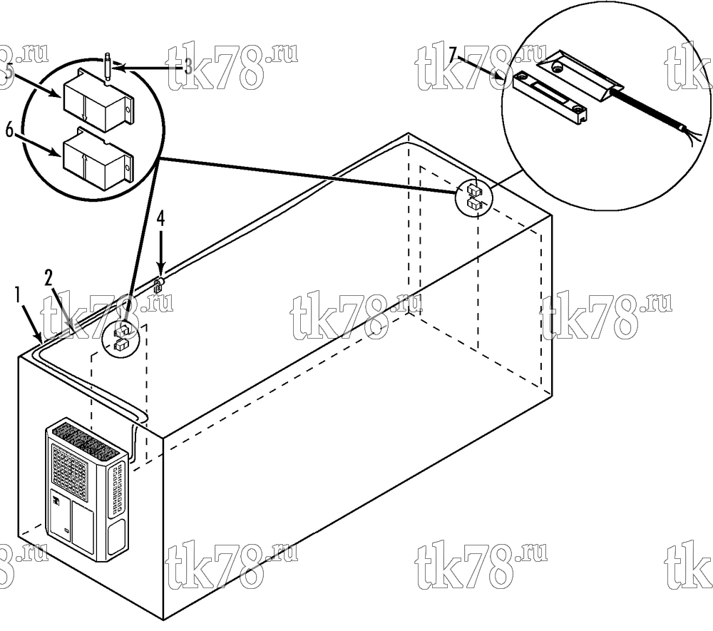 Каталог запчастей для Thermo King SPECTRUM Super-II TCI DOOR SWITCH TRAILER (MULTI-TEMP SR)