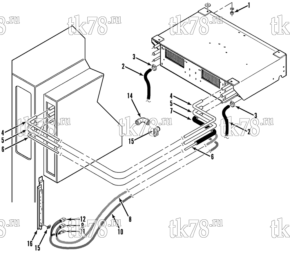 Каталог запчастей для Thermo King Super-II WHISPER Multi-Temp w/TK 486 Engine INSTALLATION GROUP (ECT-1)