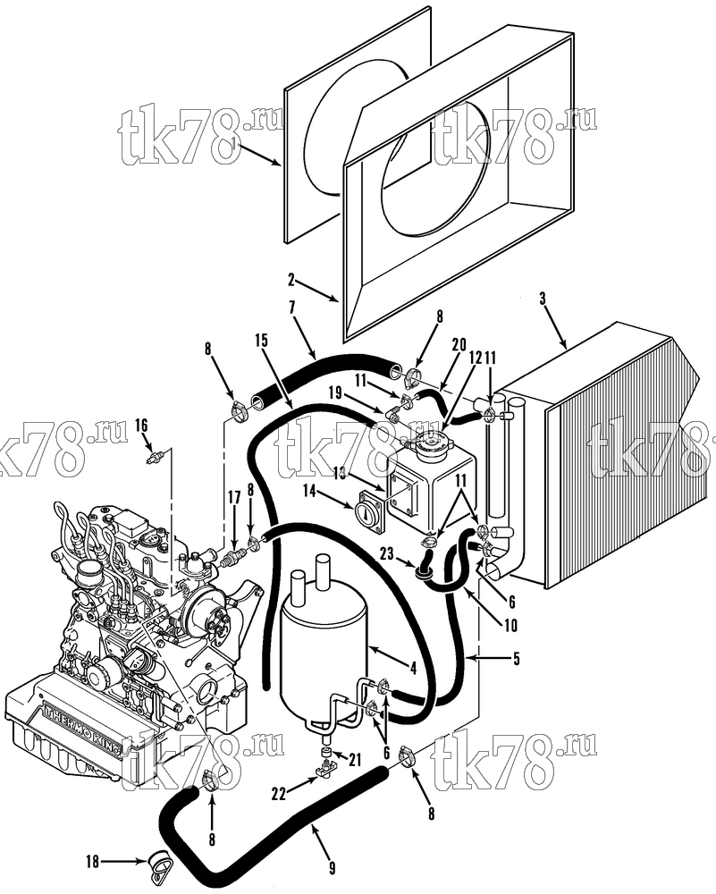 Каталог запчастей для Thermo King  ENGINE COOLING SYSTEM