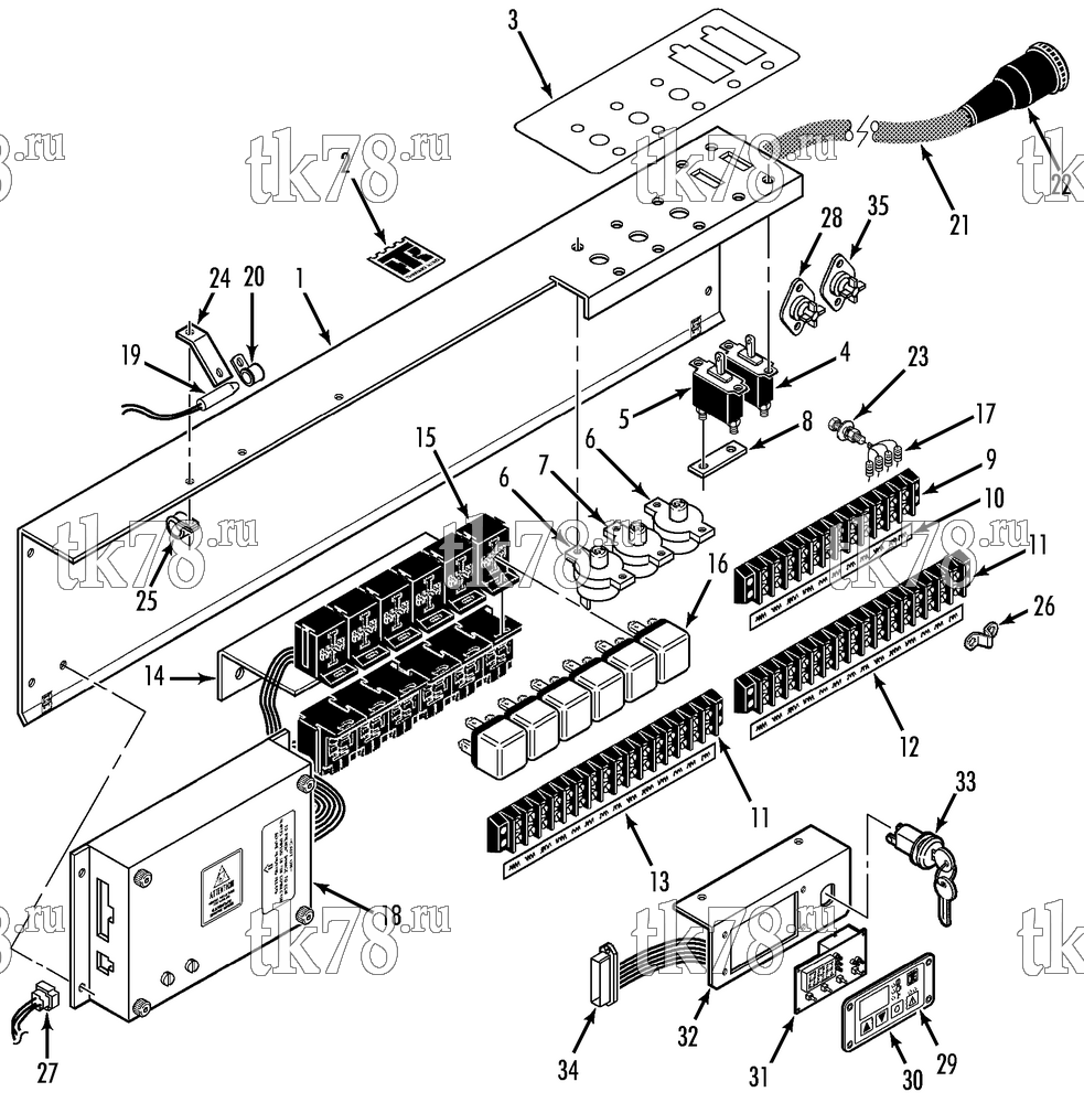 Каталог запчастей для Thermo King T1-M44 CONTROL PANEL ASSEMBLY (M44, M46)