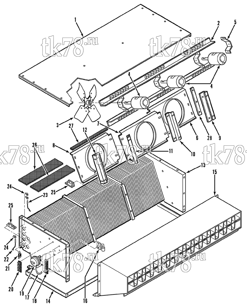 Каталог запчастей для Thermo King  STRUCTURAL & ELECTRICAL - EVAPORATOR (ERT)