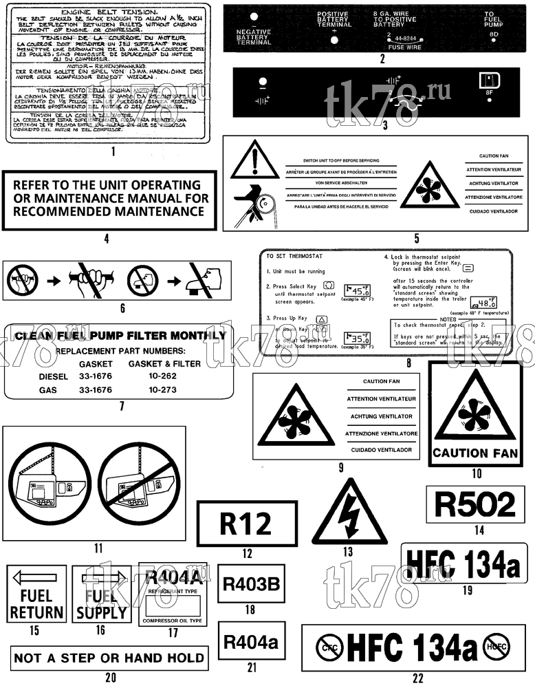 Каталог запчастей для Thermo King  NAMEPLATES