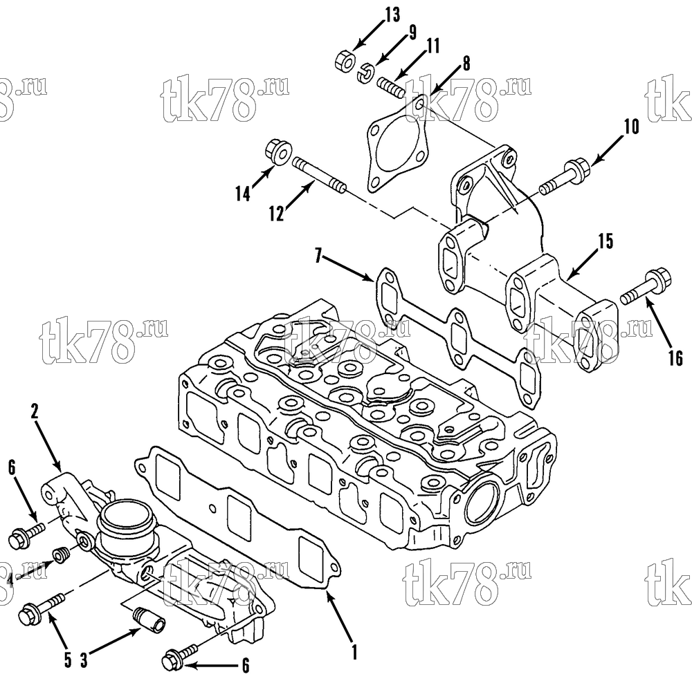 Каталог запчастей для Thermo King UTS INTAKE & EXHAUST MANIFOLD