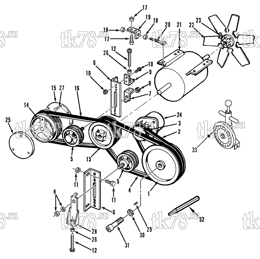 Каталог запчастей для Thermo King  BELTS, PULLEYS & FAN GROUP