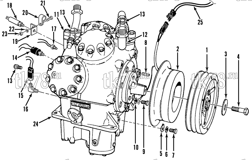 Каталог запчастей для Thermo King T1-M44 COMPRESSOR GROUP (9198C35G05, KIT 715239)