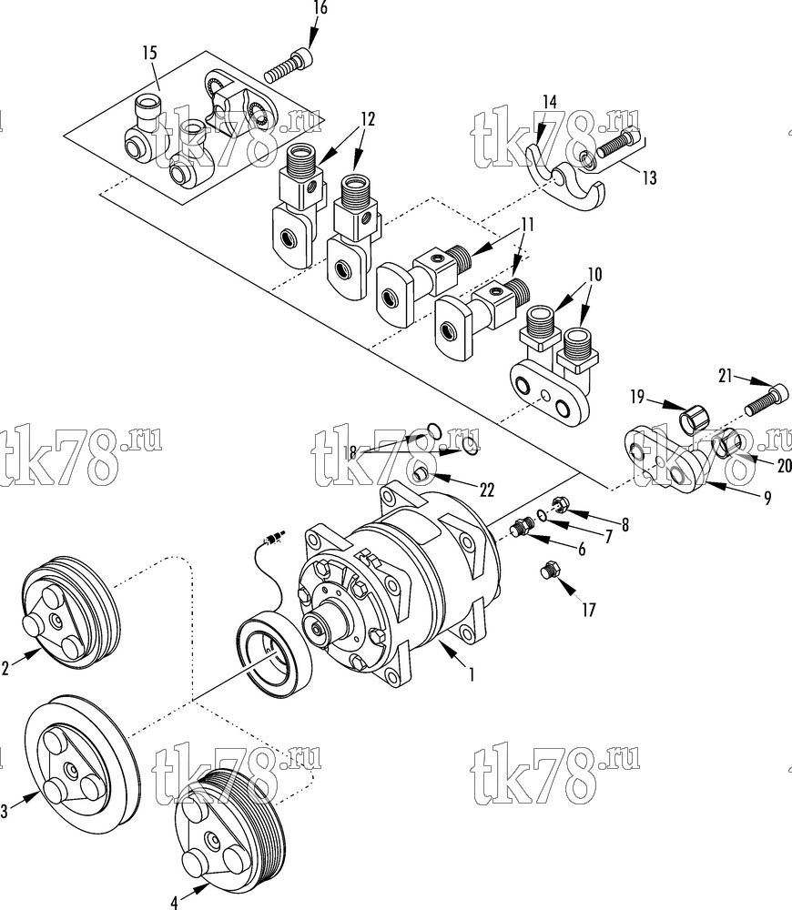 Каталог запчастей для Thermo King KV-300 II MAX COMPRESSOR GROUP (TM15-XD)