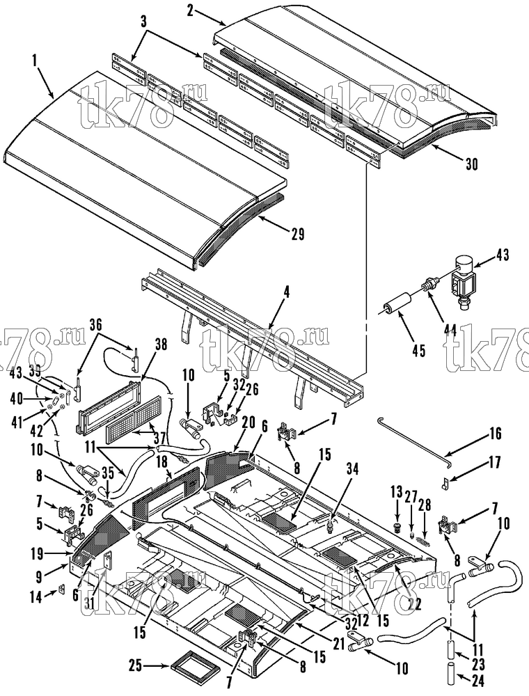 Каталог запчастей для Thermo King AT8 EVAPORATOR COVER GROUP (AT-8)