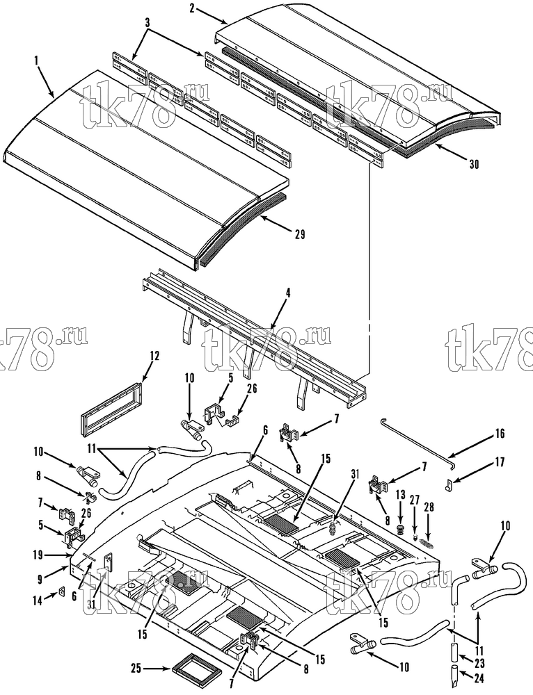 Каталог запчастей для Thermo King  EVAPORATOR COVER GROUP (NSD-II M3 1000)