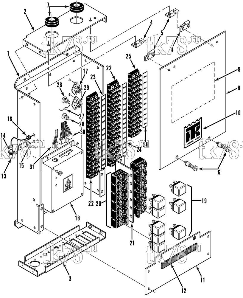 Каталог запчастей для Thermo King R5-M2, M3, M5-M8, M12, RH5-M1, M2, R5-HP M6 EVAPORATOR CONTROL BOX (M6)