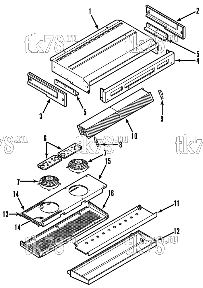 Каталог запчастей для Thermo King V-250 EVAPORATOR STRUCTURAL (E1000E)