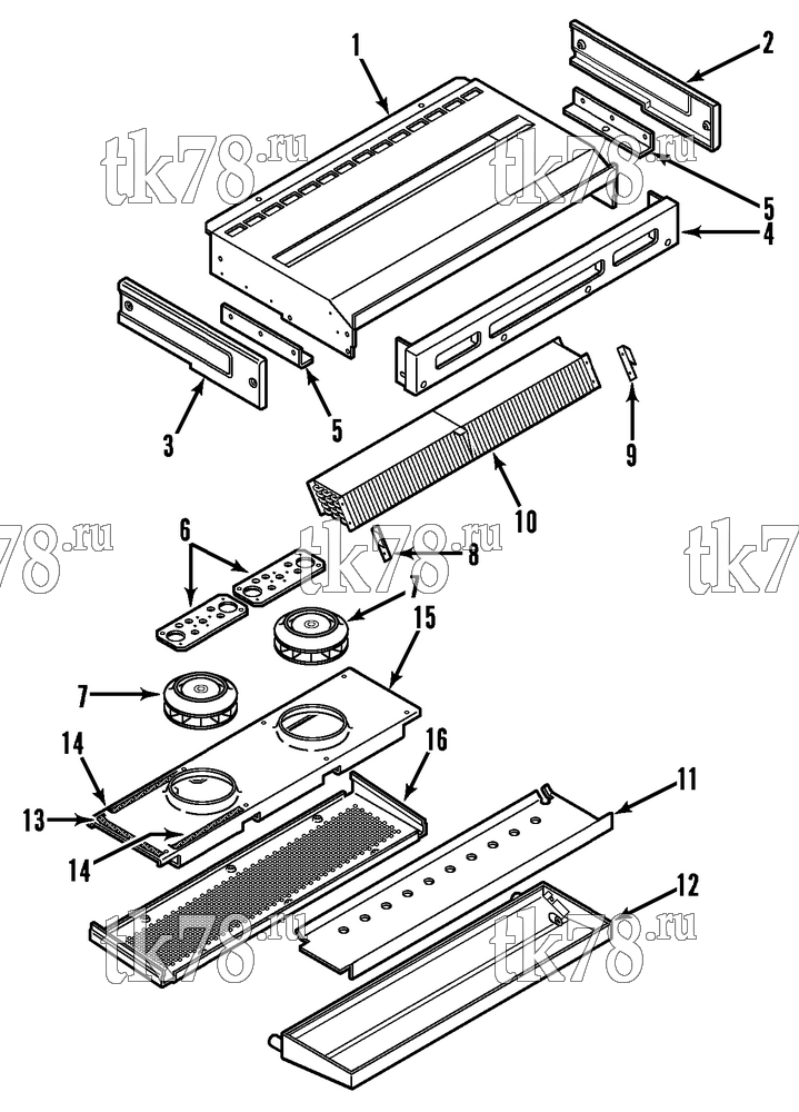 Каталог запчастей для Thermo King V-250 EVAPORATOR STRUCTURAL (E1000)