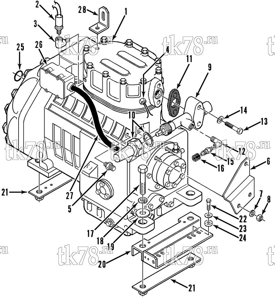 Каталог запчастей для Thermo King CF-II M51 COMPRESSOR GROUP