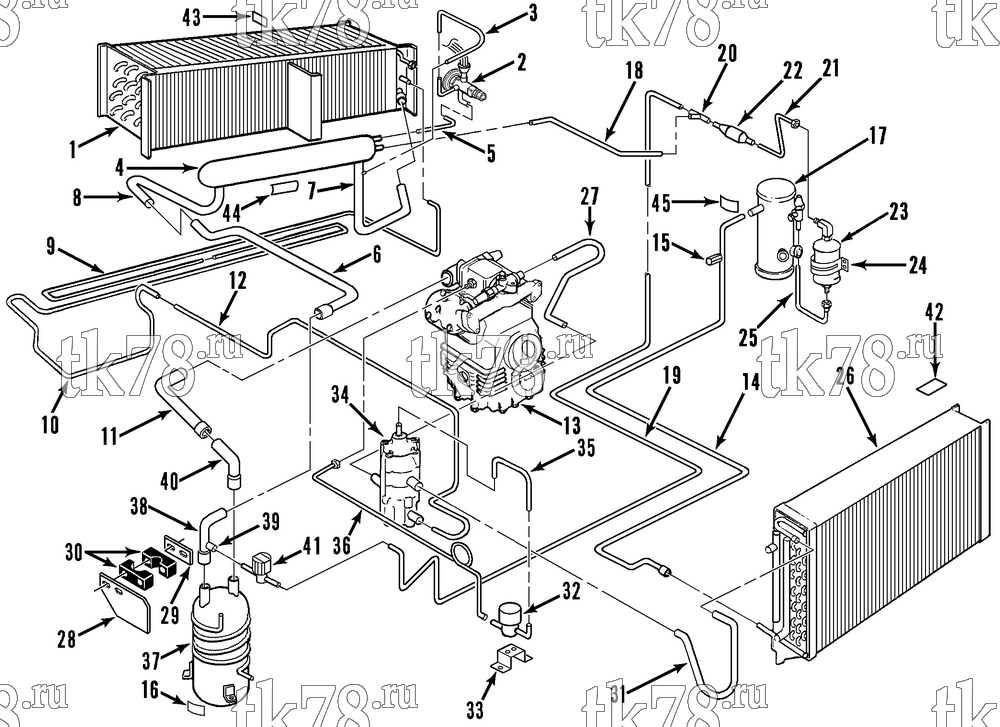 Каталог запчастей для Thermo King TD-II SR w/TK 3.95 Engine REFRIGERATION COMPONENTS (SR UNITS)