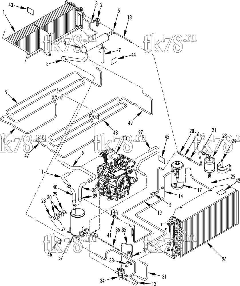 Каталог запчастей для Thermo King RD-II SR w/TK 3.76 Engine REFRIGERATION COMPONENTS