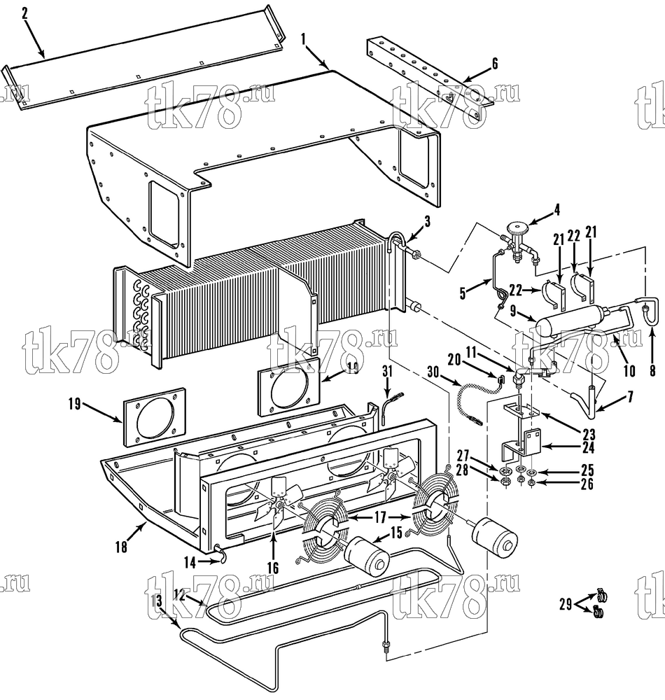Каталог запчастей для Thermo King CB & CB MAX EMEIA EVAPORATOR GROUP (2 PIECE MAX)
