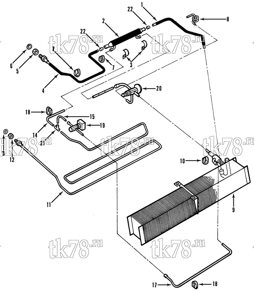 Каталог запчастей для Thermo King V Series E1400 EVAPORATOR REFRIGERATION COMPONENTS
