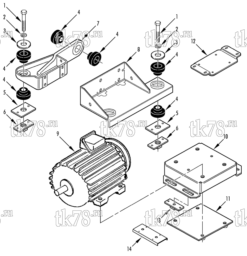 Каталог запчастей для Thermo King  ENGINE, MOTOR MOUNTING