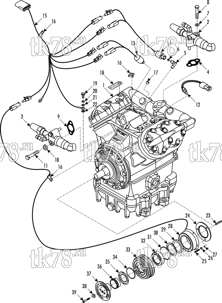 Каталог запчастей для Thermo King  COMPRESSOR GROUP (1C74448G04, KIT 715560)