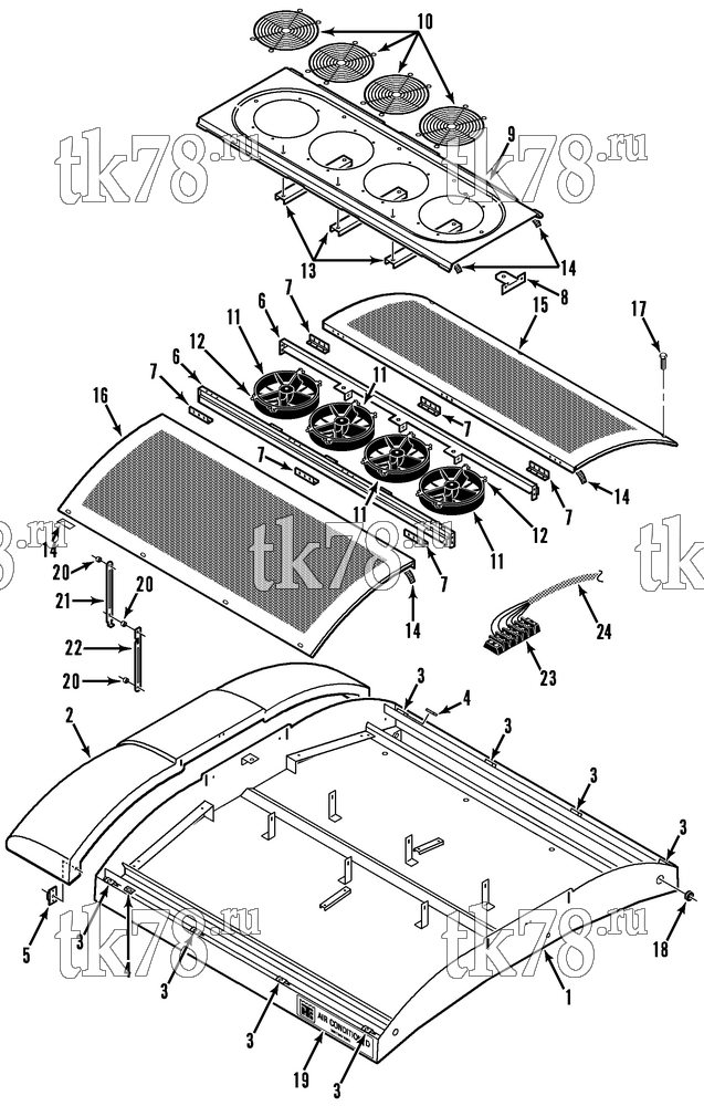Каталог запчастей для Thermo King  CONDENSER FRAME & FANS