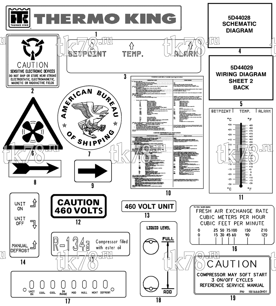 Каталог запчастей для Thermo King  NAMEPLATES