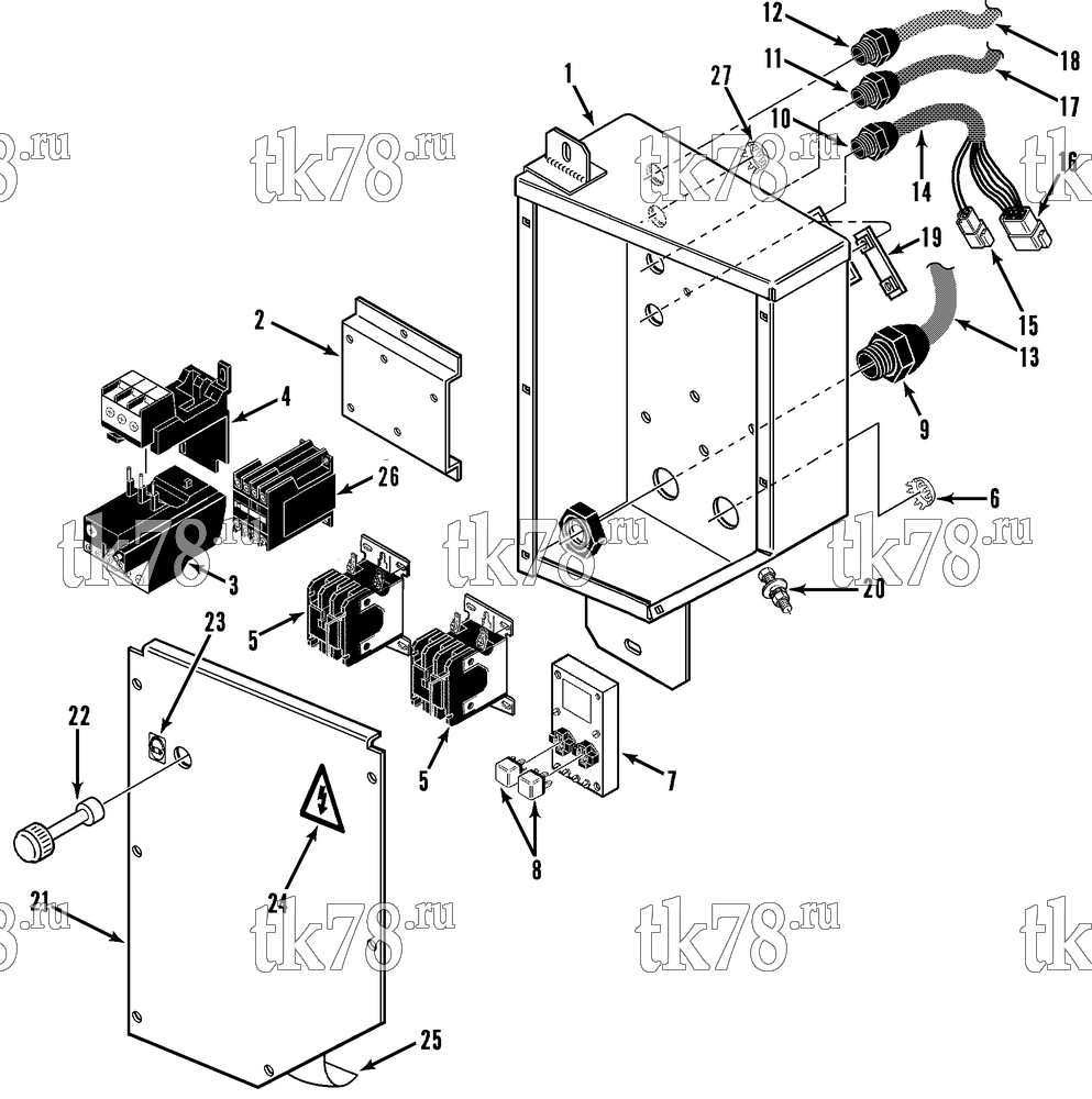 Каталог запчастей для Thermo King SB-III SR MP IV+ TG VI & Rail w/se 2.2 Engine HIGH VOLTAGE BOX (460V PHASE CORRECTION)