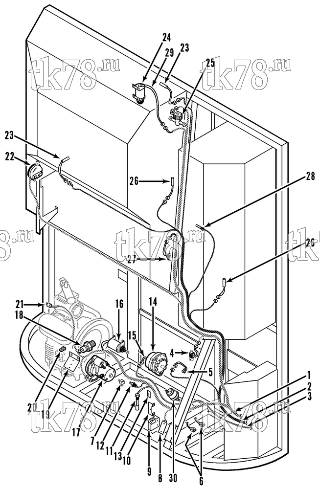 Каталог запчастей для Thermo King SB-III 30 & 50 SR & TG VI EMEIA w/se 2.2 Engine ELECTRICAL COMPONENTS (SB-III 30 SR+ TG VI)