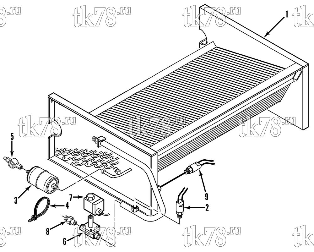 Каталог запчастей для Thermo King V-090, 90E, 90H, 90 MAX, 90T & 95 REFRIGERATION - CONDENSER (V-090 MAX)