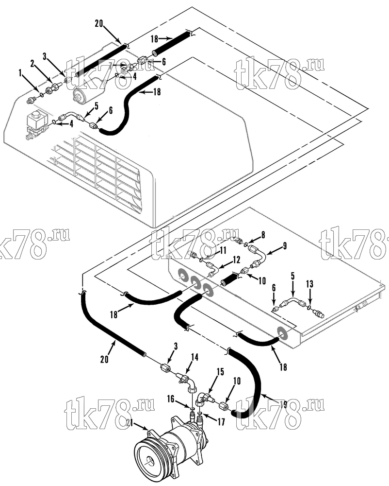 Каталог запчастей для Thermo King V-090, 90E, 90H, 90 MAX, 90T & 95 INSTALLATION COMPONENTS (V-090 MAX 12V R404A)