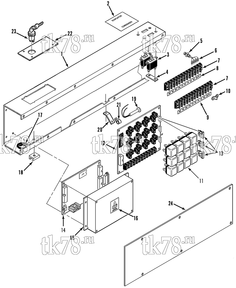 Каталог запчастей для Thermo King T1-M47, M48, M49, M50 & M51 CONTROL PANEL ASSEMBLY (M48)
