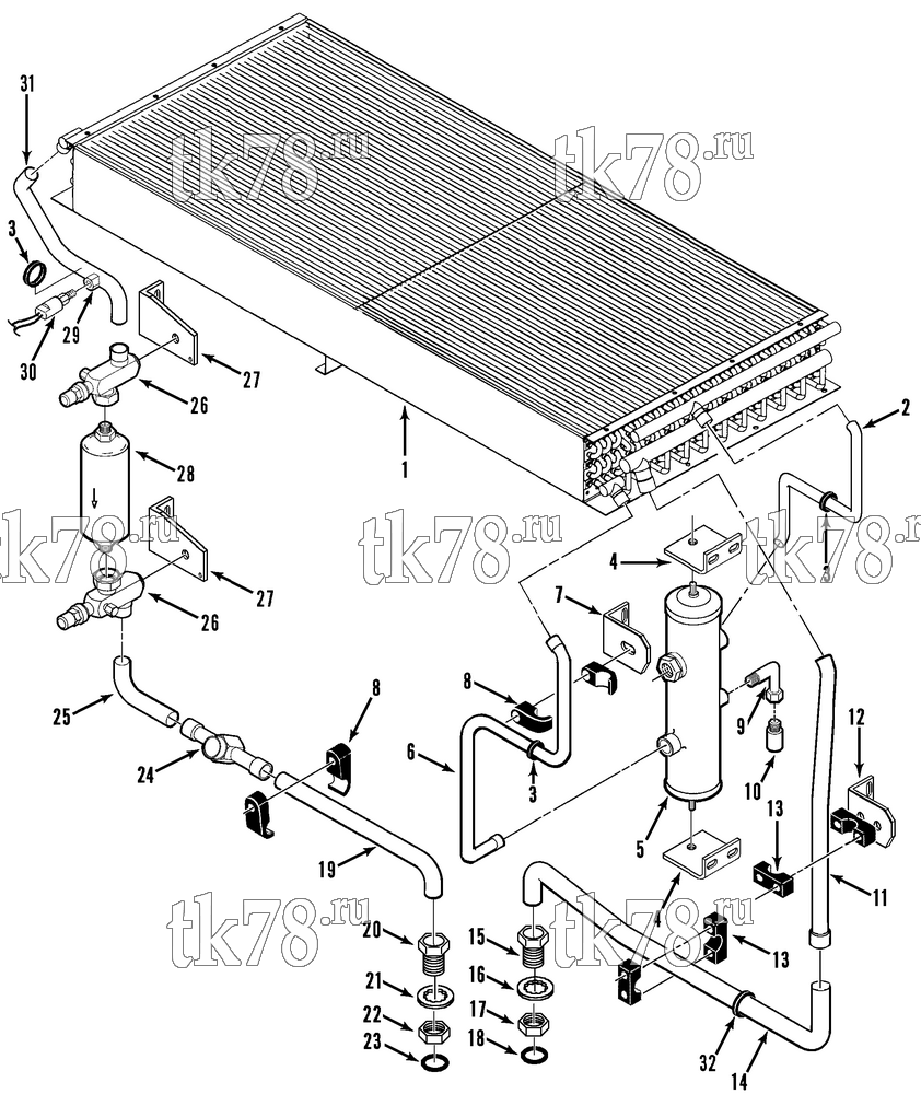 Каталог запчастей для Thermo King AT10-M3B CONDENSER REFRIGERATION GROUP