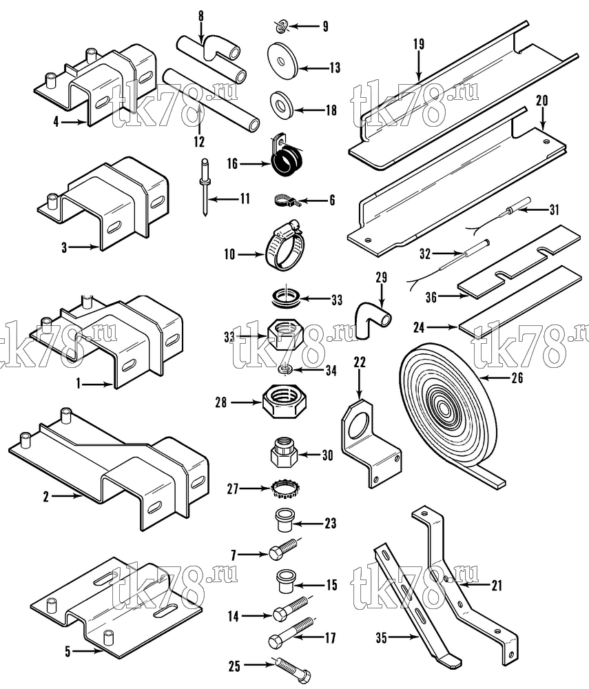 Каталог запчастей для Thermo King D3i-II RC 1000 INSTALLATION COMPONENTS