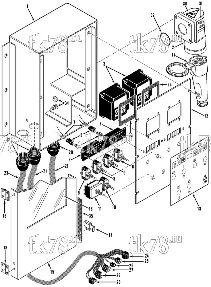 Каталог запчастей для Thermo King MD-II TCI, TCI EMEIA, TCI-Z EMEIA w/TK 3.74 Engine REMOTE CONTROL BOX (MD-II 50 TCI-Z)