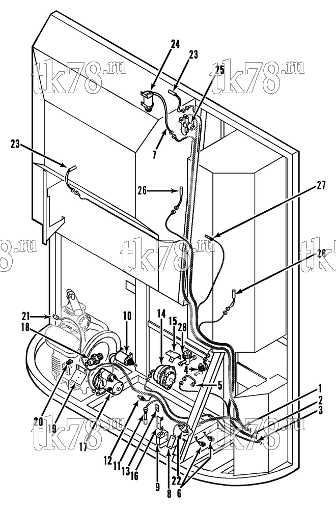 Каталог запчастей для Thermo King King of the Road ELECTRICAL COMPONENTS (MP V)