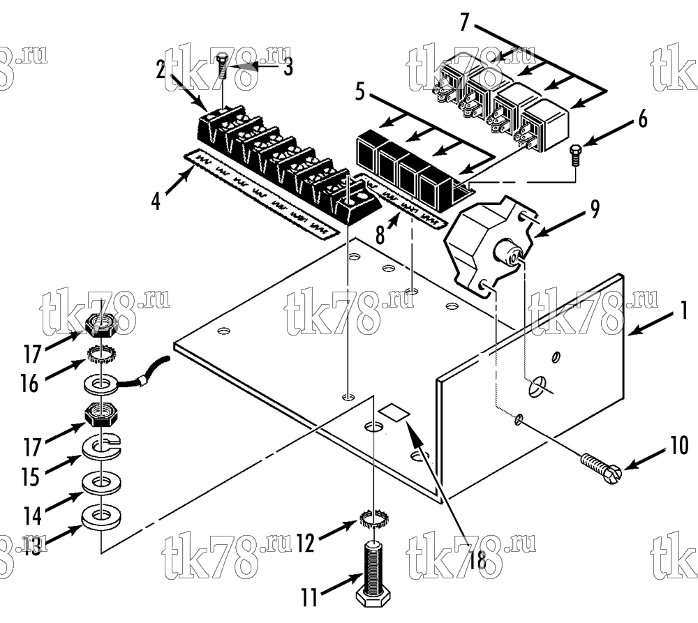 Каталог запчастей для Thermo King SRT-II 1000 & 1004 SRT-III 1000 & 1004 RELAY TRAY ASSEMBLY