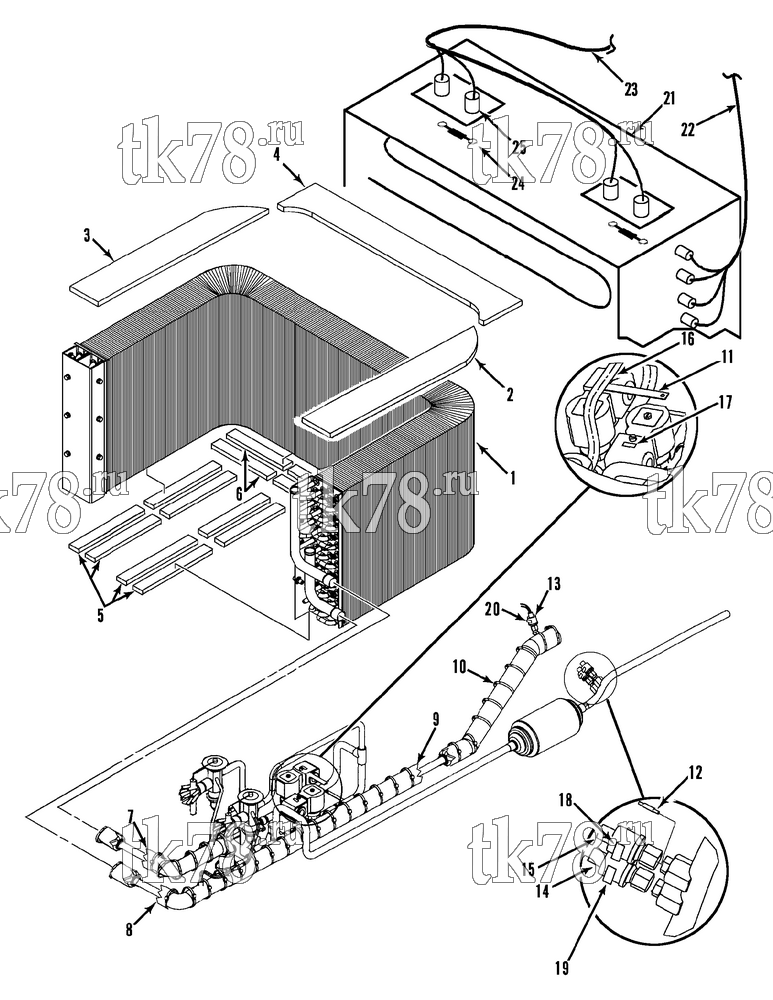 Каталог запчастей для Thermo King LRV-12-10T VRR Vietnam EVAPORATOR COIL MOUNTING